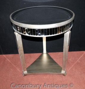 Big Art Deco Espelhado Side Table Cocktail Mesas Mobiliário