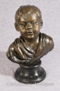 Clássico Francês Bronze Boy Bust Casting Criança