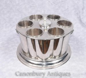 Victorian Silver Plate Vinho Champagne Cooler Ice Bucket Box