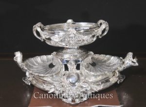 George III Silver Plate Centerpiece Rococo Epergne Clam Dish