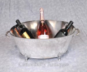 George III Silver Plate Wine Cooler Bucket Champagne Plantador