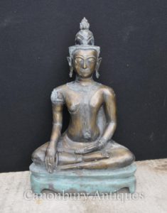 Grande estatua de bronze nepalês de buddhism Arte budista budista Nepal