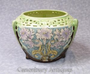 Single Art Nouveau porcelana Floral Planter Ceramic China Pot