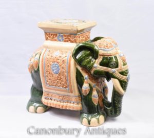 Cerâmica Majólica Inglês Banco Elefante Raj