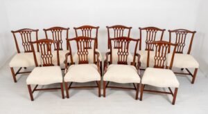 Conjunto de cadeiras de jantar de mogno Chippendale