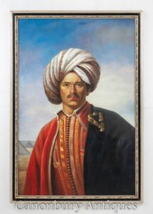 Retrato a óleo do Victorian Sultan - pintura masculina de Arábia