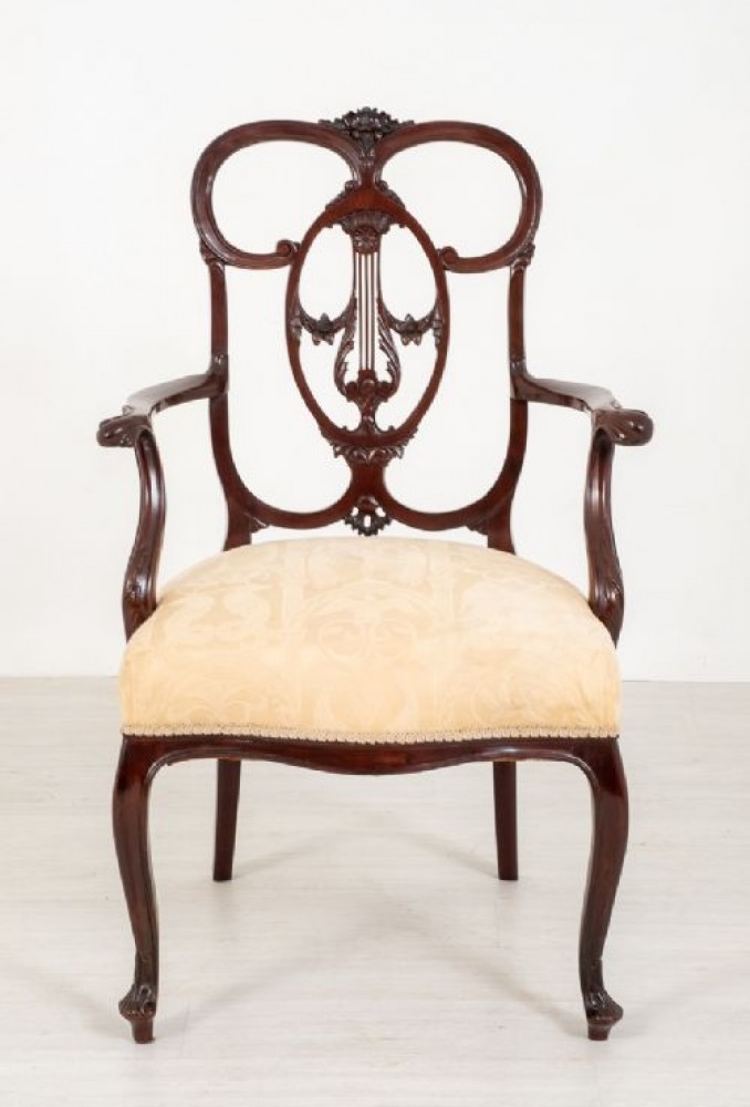 Cadeira de braço Chippendale Carver - Antique Mahogany 1890