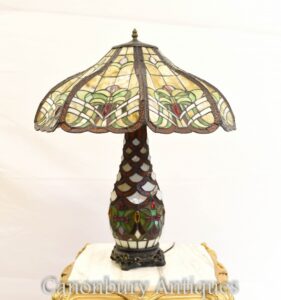 Candeeiro de mesa Tiffany - Candeeiro de vidro Art Nouveau