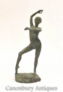 Estátua Etrusca de Dançarina da Ninfa de Bronze - Arte Clássica