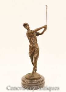 Estátua de bronze do golfista escocês - Golf Casting