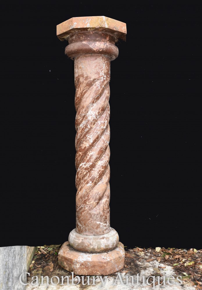 Mesa de suporte com coluna em mármore italiano - Bustos em vasos