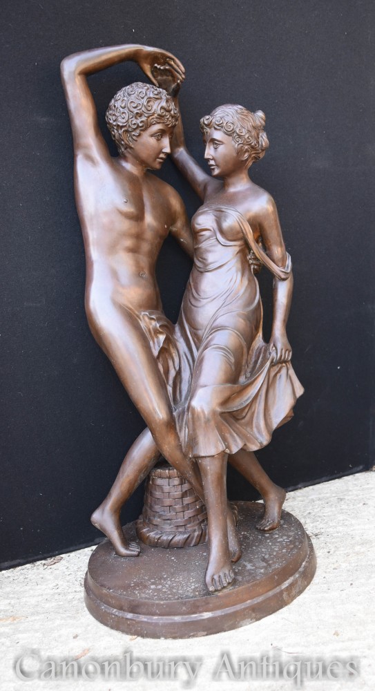 Par de estátua dos amantes de bronze clássico - Fundição de jardim de arte italiana