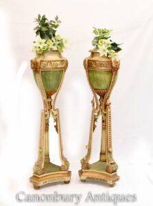 Par Painted Torchere Plantador Stands Robert Adam