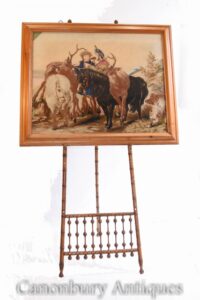 Tapeçaria de agulha vitoriana Highland Stag Hunt Landseer