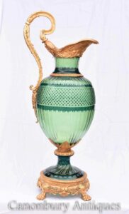 Urna de vidro do Império Francês - Cut Jug Ewer Gilt
