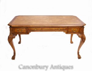 Walnut Regency Desk - Mesa de escrivaninha antiga